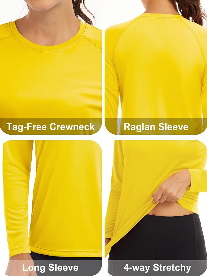 MAGCOMSEN Women's Long Sleeve Shirts UPF 50+ Sun Protection Shirts for Hiking Fishing Workout Rash Guard