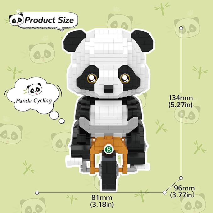 Panda Micro Mini Building Toy Bricks for Adults, 1064 PCS Mini Building Blocks Animals Sets for Goodie Bags, Party Favors for Boys Girls 12+ 14+, Christmas Birthday Gift for Kids, Carnival Prizes