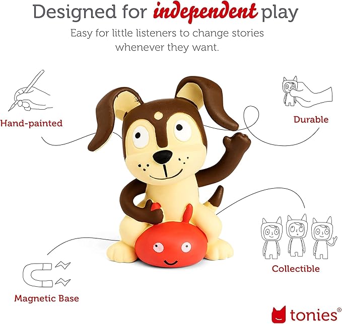 Toniebox 1 Audio Player Starter Set with Playtime Puppy - Listen, Learn, and Play with One Huggable Little Box - Red