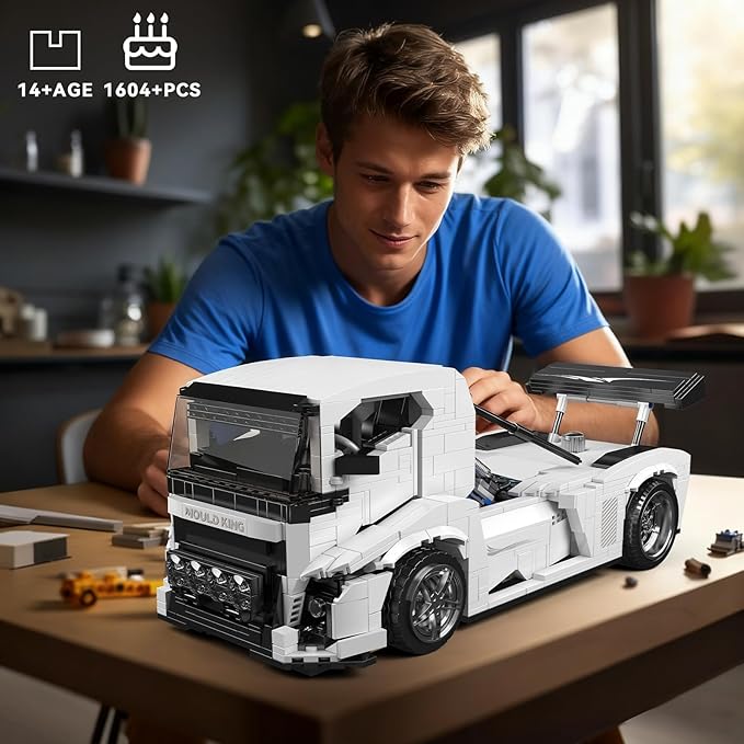 Mould King 10036 Tractor Truck Building Set, MOC City Semi Truck Building Blocks Set to Build, Gift for Age 14+/Adult Collections Enthusiasts(1604+ Pieces, Static Version)