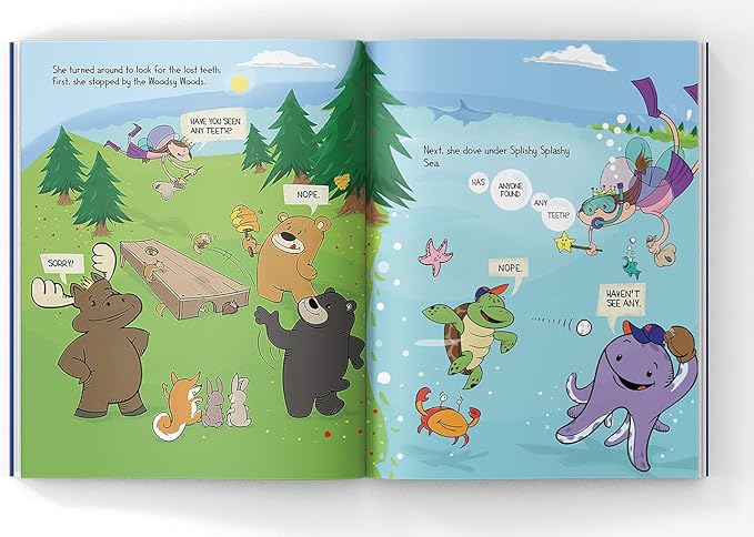 Acorn Black Bear Tooth Fairy Pillow and Book Bundle | 8" Plush with Pocket for Lost Teeth & Hardcover Storybook w/Tracker, Q&A for Boys Girls Children of All Ages