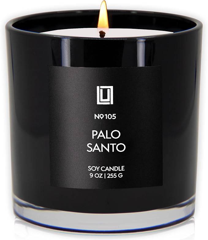 Lulu Candles Palo Santo Scented Soy Jar Candle, 9 Oz. | Luxury, Hand Poured in The USA, Highly Scented, Home Fragrance & Decor