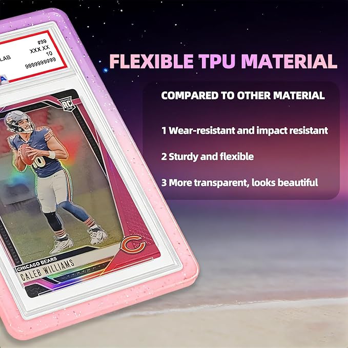 NAKIS Slab Guard for PSA Graded Cards, 1 Pack TPU Slab Protector Graded Bumper Guard for PSA Graded Card Only, Gradient Color Glitter Limited Edition, COLOR4