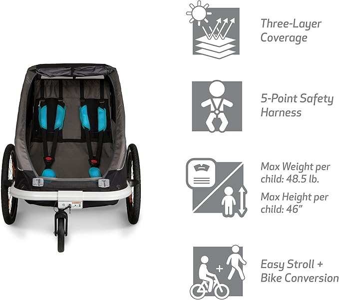 Hamax Traveller Two Seat Bike Trailer + Stroller