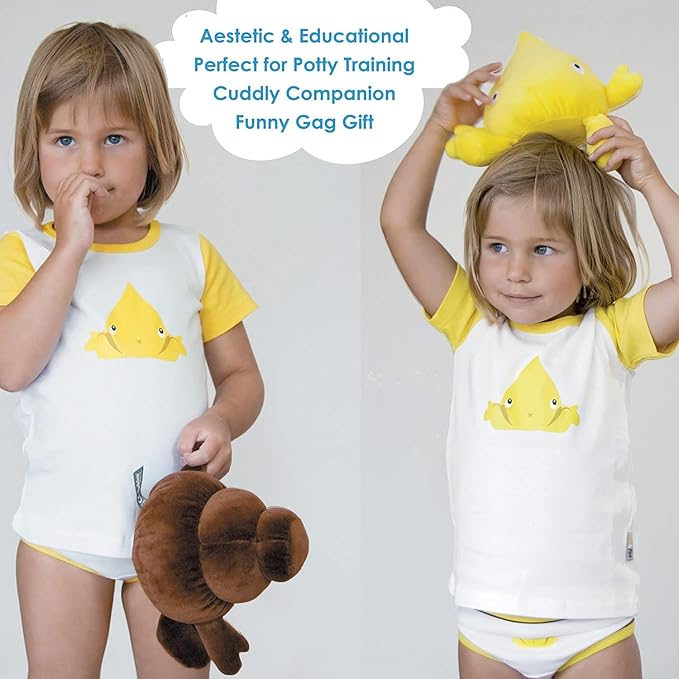 Pee&Poo Plush Toys Set - 2 Kids' Plush Toy Pillows for Playtime - Potty Training Toys, Pee and Poop Toys - Perfect Funny Gifts and Gag Gifts for Adults - 6 x 5.5 Inches Each