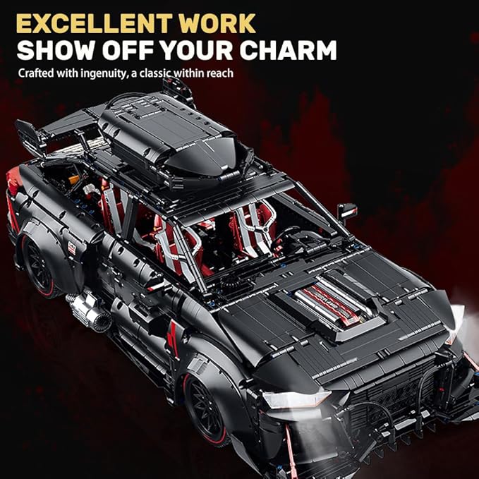 39023 Travel Sports Car 1:8 Building Blocks Set, 4198 Pieces MOC Racing Model, Challenging STEM Project - Super Car Construction Collection Set for Adults