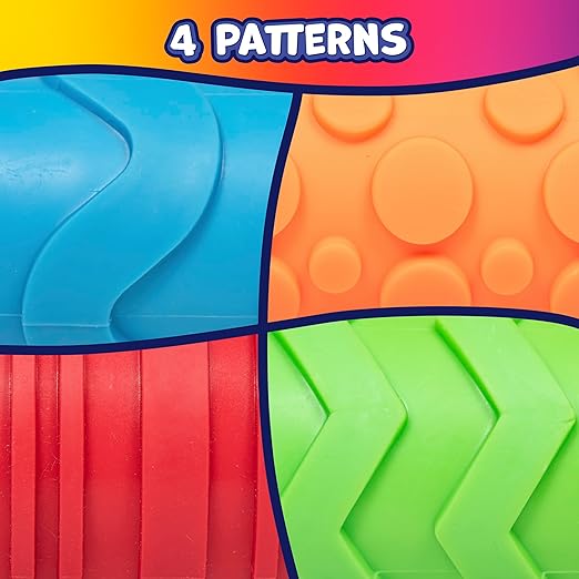 READY 2 LEARN Paint and Dough Texture Rollers | Set of 4 | Patterned Rolling Pins for Kids | Play Dough Accessories and Art Tools