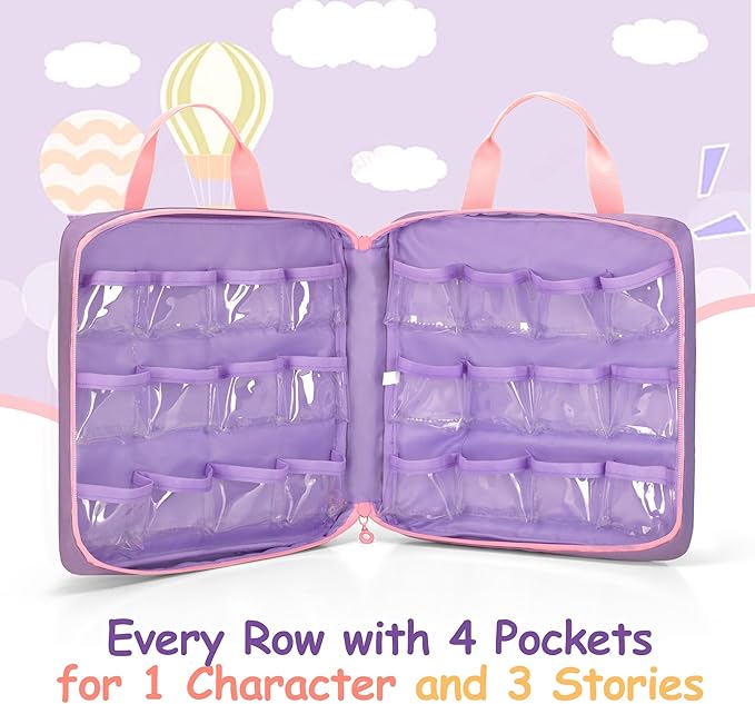 GRAOSO Carrying Case Compatible with Little Tikes Story Dream Machine Books, Hold Up to 8 Characters and 24 Books, Toy Storage Bag for Storybook, Character Collection