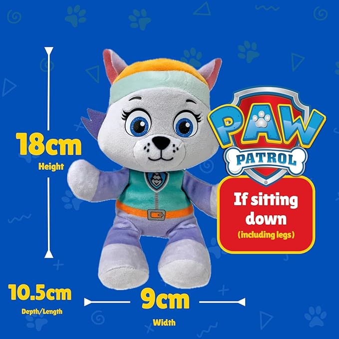 Ty - Paw Patrol Collection, Everest, All The Heroes of The Puppy Team in Floppy Version, Soft Plush to Collect, Gift Idea for Young and Old - 20 cm - T44015