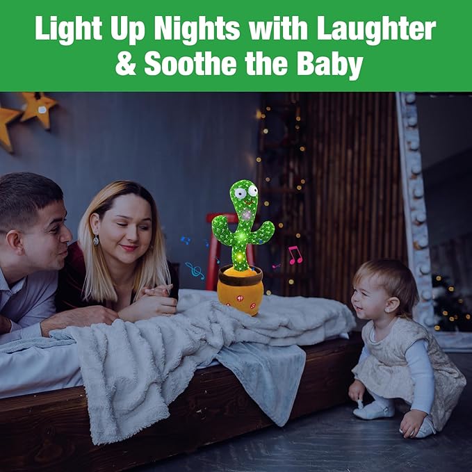 Ayeboovi Dancing Baby Toys 6-12 Months, Interactive Talking Cactus Toy Repeating Records What You Say, Volume Adjustable Singing Cactus Toddler Toys with 120 Songs, 12-18 Months Baby Boys Girls Gifts