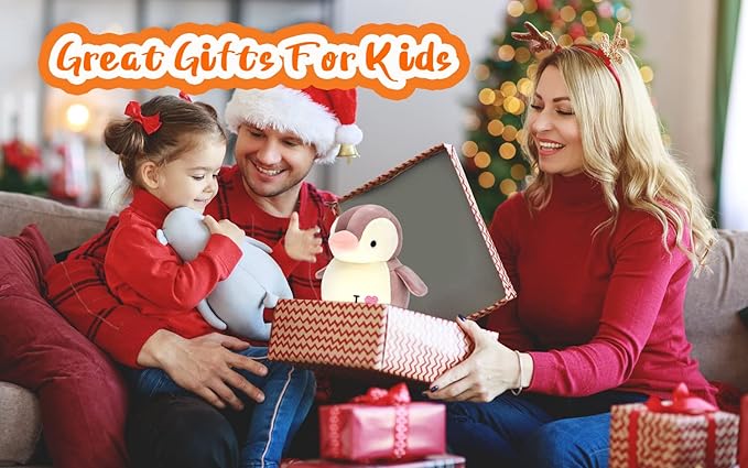 HWD 8.7" Soft Stuffed Penguin Dolls, Stuffed Animals Toys, Gifts for Kids Toddlers Birthday Christmas Day (Pink)