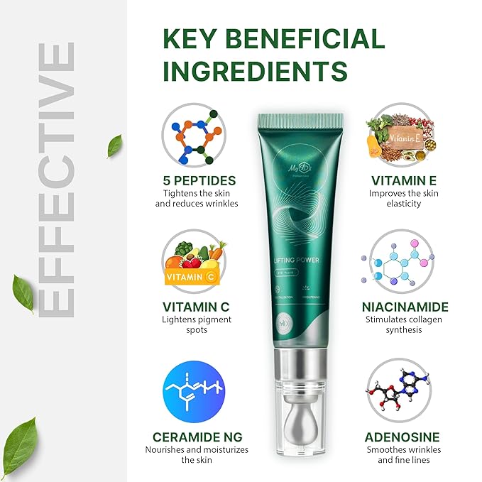 Anti Wrinkle Face Cream - Rejuvenating Peptide Moisturizer - Glow Serum Stick with 5 Peptides & Vitamins - Ceramide, Hyaluronic Acid, Vitamin C, Palmitoyl Tripeptide-1-15ml