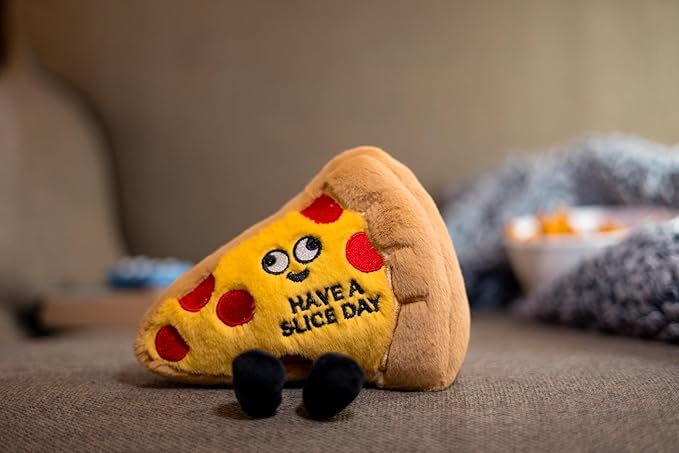 Pizza Plushie - Have A Slice Day Punny Pizza Plush, Cute Food Plushie Gift for Kids