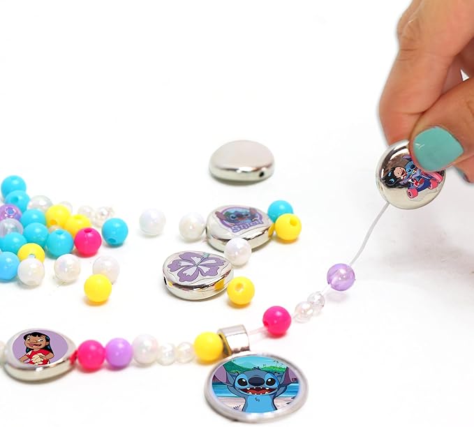 Tara Toys Disney Stitch Charm Bracelet Activity Set – 408-Piece Jewelry Kit for Girls with Beads, Charms & Cords – DIY Friendship Bracelet Craft for Kids Ages 3+ – Official Disney Licensed
