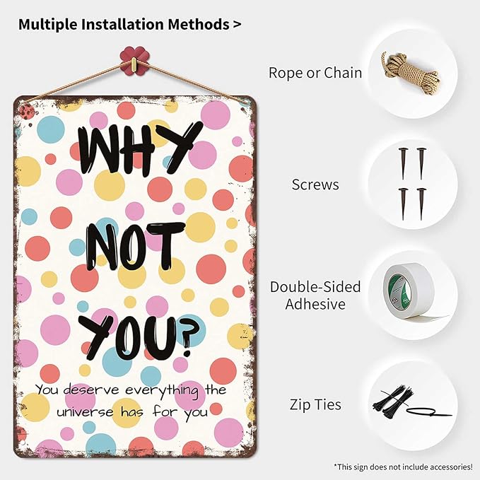 Funny Metal Signs Poster 8x12inch Why Not You Aluminum Sign Wall Art For Home Room Bedroom Office Decor