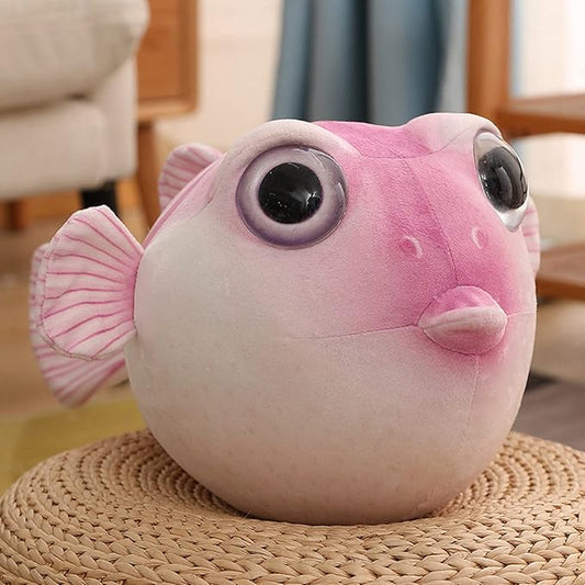 Simulated Puffer Fish Plush Toy, 10inch Pink Puffer Fish Super Kawaii Plush Toy, Plush Stuffed Animal Doll for Children's Birthday Gift, Home Decoration