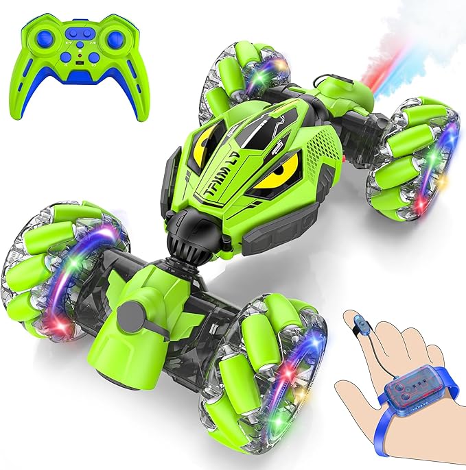 Unique 4WD High Speed RC Cars, Gesture Sensing Remote Control Cars for Boys 8-12, Double‑Sided Driving RC Drift Car, 360° Rotating Stunt Car Toys, Outdoor Toys for Kids Ages 6 7 8 9 10 11 12 Year Old