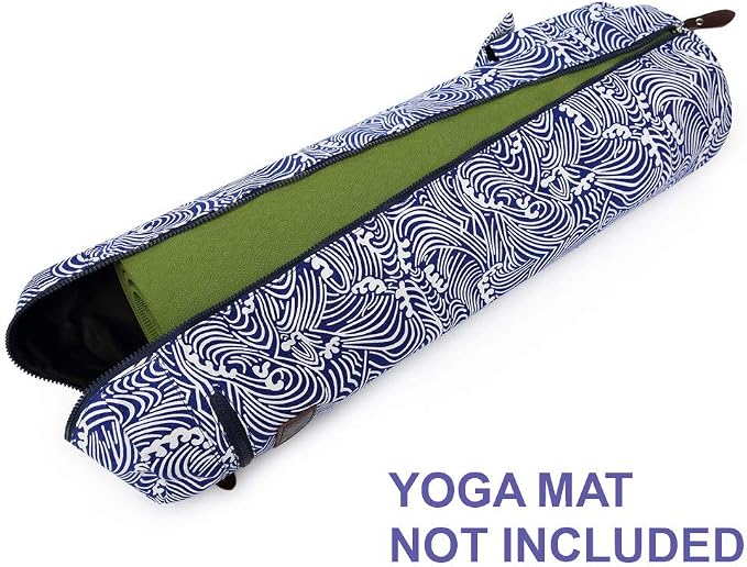 Yoga Mat Bag,Full-zip Exercise Yoga Mat Canvas Carry Bag for Women and Men - Double Storage Pocket,Easy Access Zipper, Adjustable Shoulder Strap and Handle,Fits Most Mat