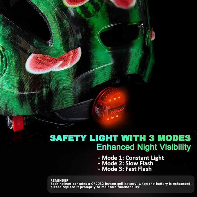 Kids Bike Helmet with LED Light, SIFVO Youth Toddler Boys Girls Helmets,2 Size Adjustable for Ages 3-5-10,Multi-Sport for Bicycle, Scooter, Skateboard,46-55cm