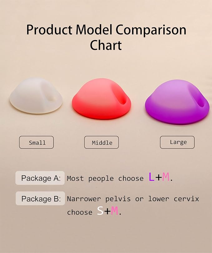 Menstrual Disc, Reusable Medical-Grade Silicone Soft, Flexible, Reusable Period disc for Women - Wear 12 Hours - Removal Notch (Pink+White, M+S)