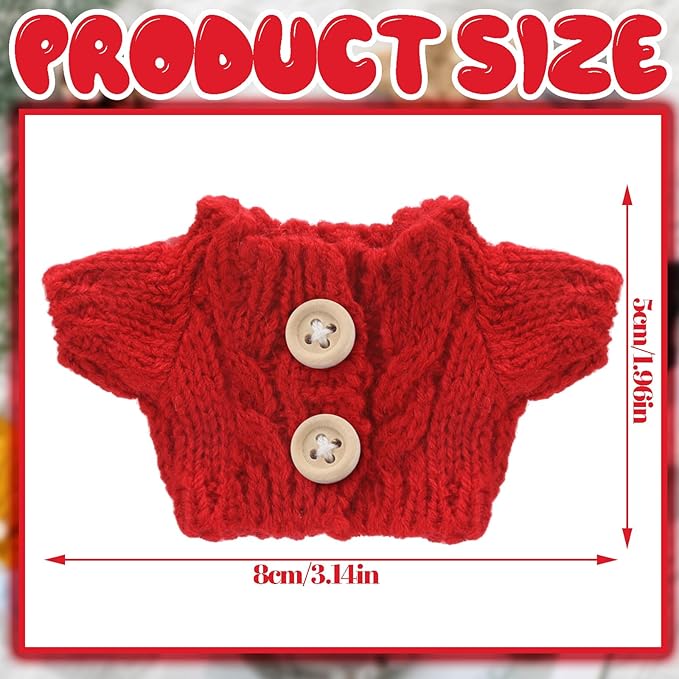 Bencailor 10 Pieces Christmas Doll Clothes Set Christmas Accessories Winter Outfits Knitted Clothing Santa Sweater for Doll Accessories(Fresh Style)