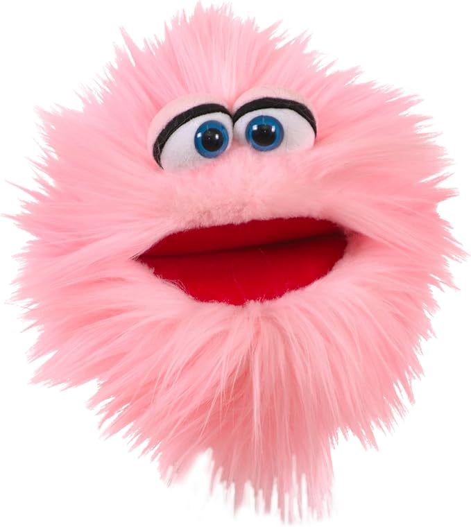 Living Puppets - Pinky The 9-Inch Pink Friendly Monster, Plush Hand Puppet for Boys and Girls