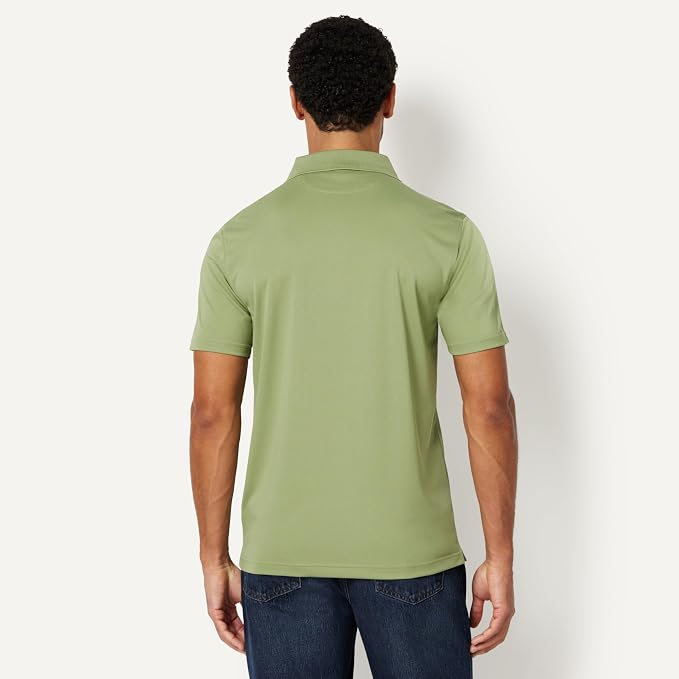Amazon Essentials Men's Moisture Wicking Golf Polo Shirt, Short Sleeve, Slim-Fit, Quick-Dry, Active Wear