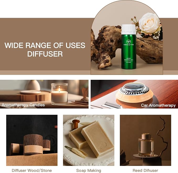 Home Essential Oils for Diffusers - Men - 3.38 Fl Oz | Waterless Essential Oil - Lavender,Vetiver,Sage, Cocoa, Leather Scent, Long Lasting Aroma for Spa, Office & Home Humidifiers