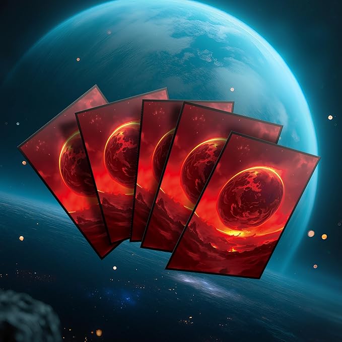MTG Card Sleeves - Mountain - Planet Basic Lands Series - Ultra Clear Front & Matte Finish Back, 100 Count Standard Size Matte Art Sleeve for Magic The Gathering