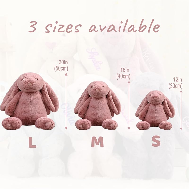 Personalized Easter Bunny Custom Bunny Stuffed Animals With Child's Name Handmade Custom Plush Rabbit Toy for Girls Boys kids