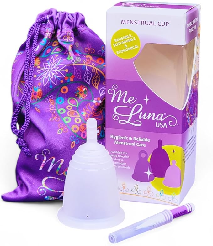 Most Customizable Menstrual Cup with Stem Handle | MeLuna Me Luna | Firm Period Cup Reusable Cup for Athletes | Tampon Pad Alternative | Sport