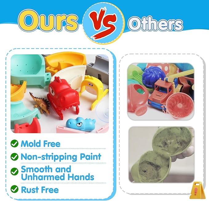 Kids Bath Toys for Kids Ages 4-8 3-5, Bathtub Shower Toys DIY Slides Tracks Mold Free Toddler Bath Toys with Car Bath Toys, Wall Track Building Set, Fun DIY Kit Birthday Gift 2 3 4 5 Boys Girls