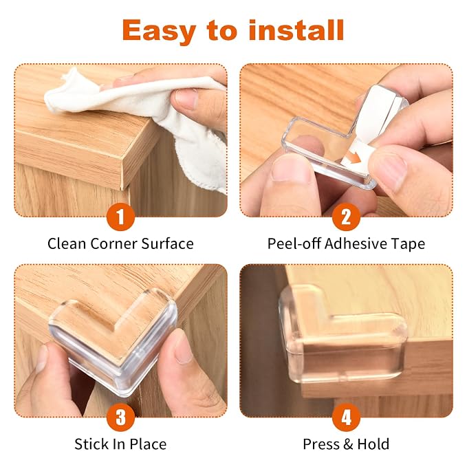 20 Pack Corner Protector Baby, Clear Coner Guard Furniture Corner & Edge Safety Bumpers Cushion for Table Edges & Sharp Coners, Baby Proofing, L Shaped