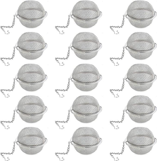 Loose Leaf Tea Steeper, Tea Ball Infusers for Loose Tea,Extra Fine Mesh Tea Strainer Tea Diffusers,Stainless Steel Tea Filter for Brew Leaf Tea Flavoring Herbal Spices Seasonings (15)