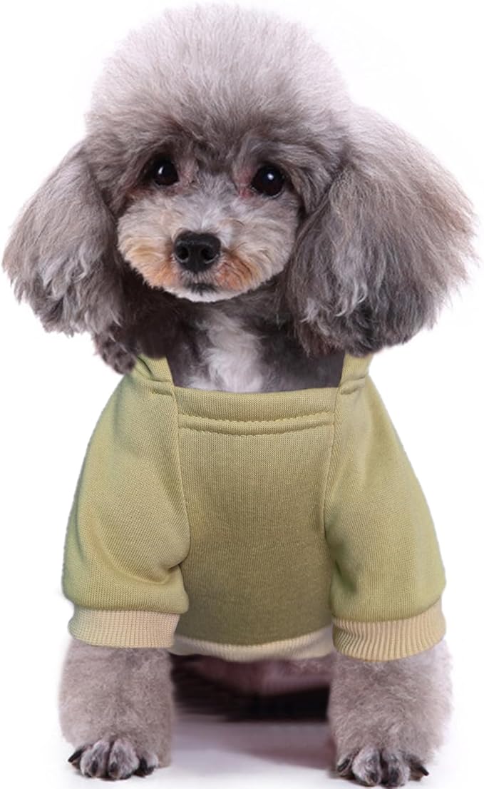 Jecikelon Winter Printed Dog Hoodies Sweatshirts Warm Clothes for Small Dogs Chihuahua Coat Puppy Clothing Cat Custume (Khaki, Small)