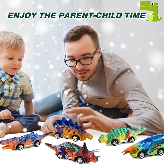 Mchochy 6 Pack Painting Dinosaur Pull Back Car Toys Arts and Crafts for Kids Age 3-12, DIY Dinosaur Painting Kits for Boys Girls Kids Christmas Party Favors Stocking Stuffers Gifts