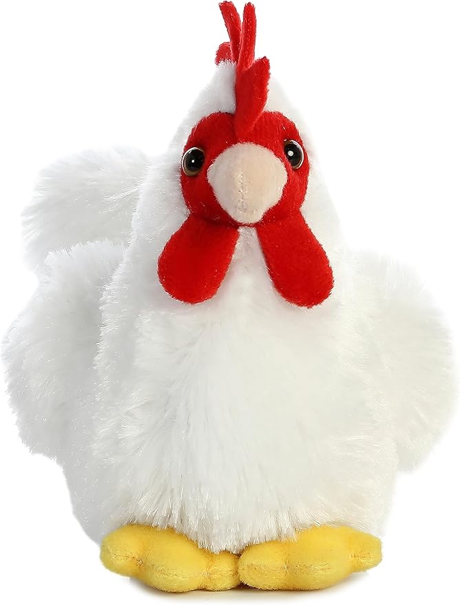 Aurora® Adorable Mini Flopsie™ Chicken Stuffed Animal - Mini Companions Ready for Playful Adventures - for Kids All Ages, Toddlers, Adults, and Families - White 5.5 Inches
