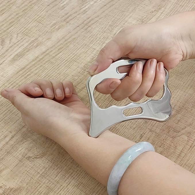 BYYDDIY 304Stainless Steel Gua Sha Muscle Scraper Scraping Massage Tool Kit,IASTM Tools, Great Soft Tissue Physical Therapy Used for Back, Legs, Arms,Neck (L-SD2B)