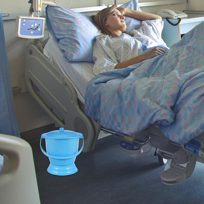 GLEAVI Portable Chamber Pot Urinal with Lid Lightweight Plastic Urine Bottle for Adults Kids Pregnant Women Bedside Pee Pot 9.64X9.64X8.85In