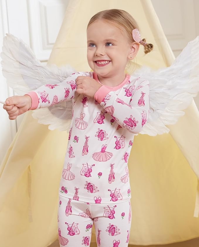 Bamboo Viscose Toddler Girls Kids Pajamas Unicorn Mermaid Pjs Long Sleeve Snug fit 12M-8Y 2pcs Soft Jammies