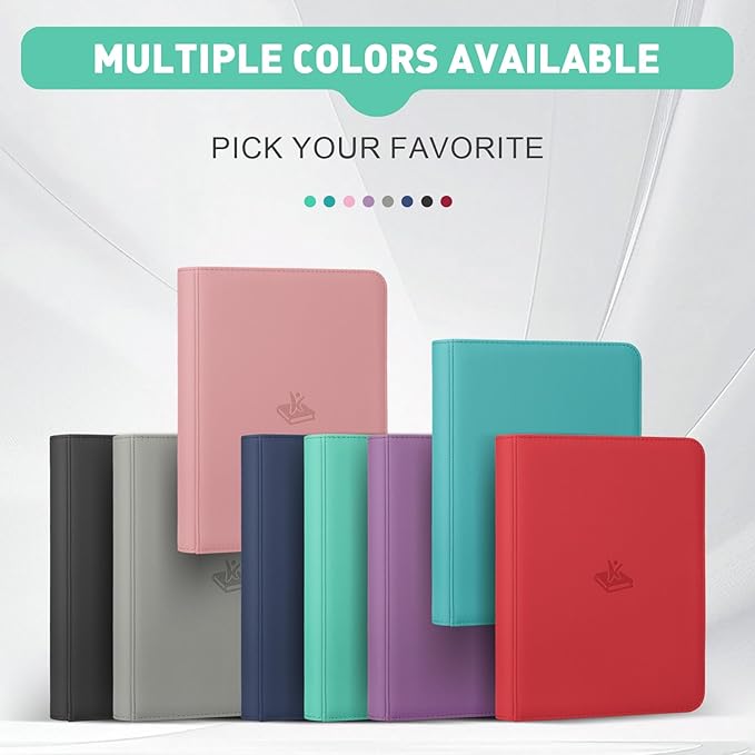 Trading Card Binder 9 Pocket, 360 Pockets Double-Sided Card Album, Premium PU Leather Zipper Card Holder for MTG, TCG, Sports & Game Cards, Must-Have for Collectors（Light Green）