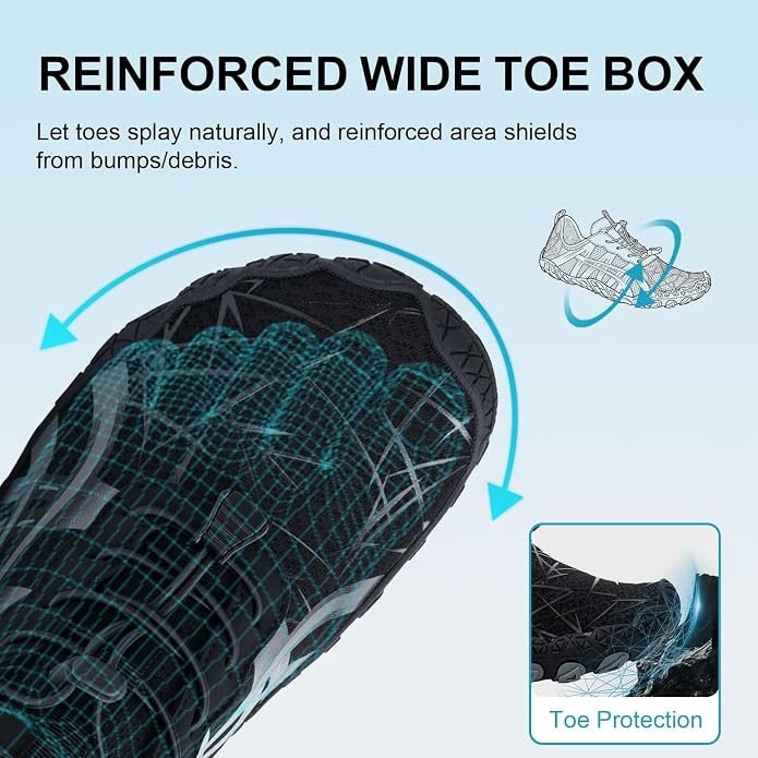 ELETON Barefoot Shoes Women Men Footwear, Wide Toe Box Hiking Zero Drop Non-Slip Quick-Dry River Boat Pool Beach Water Shoes, Lightweight Swimming Running Walking Sneakers Unisex