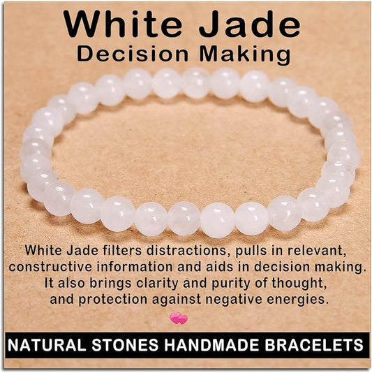 AD Beads Handmade Gemstone Stretch Elastic Bracelet Crystal Healing Reiki Nature's Beauty and Spiritual Essence Unisex