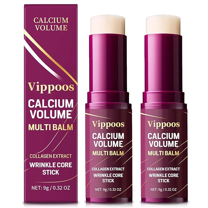 Calcium Multi Balm Stick- Calcium Volume Multi Balm,Korean Collagen Hydrating Stick, Anti-aging,Hydrating Cream, Hydration, Firm skin, Suitable for Face, Eyes, Neck,non-greasy,For All Skin Types2pcs