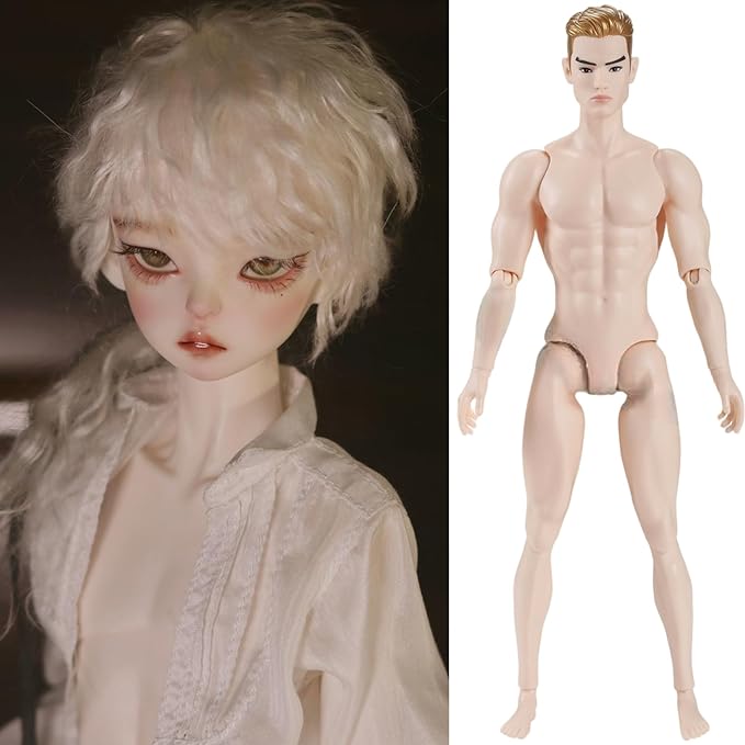 1/6 Scale Action Figure Multi Jointed Posable Male Muscular Action Figure Body with Head for Display Doll Collection, White Body Custom Figures Blank