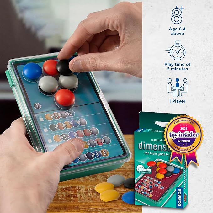 Dimension: The Brain Game to Go | Brainteasers |Puzzles| Solo Games | 1 Player | Dimension | Stacking Game | Kosmos Game