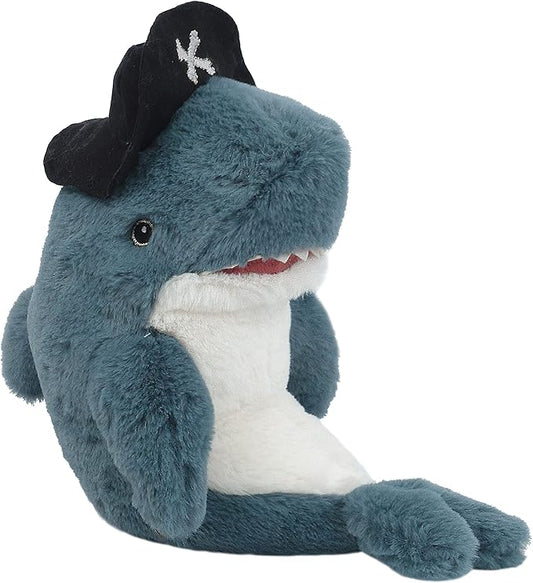 MON AMI Captain O'Fish Pirate Shark Stuffed Animal 12”, Soft & Cuddly, Use as Toy or Nursery Room Décor, Ocean Animals, Great for Kids of All Ages