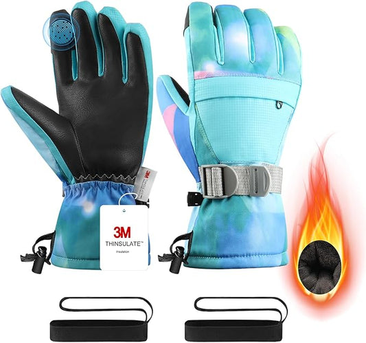 Ski Gloves,Snow Gloves,Waterproof Cold Weather Winter Gloves for Parent Boys Girls- Cycling, Driving, Running