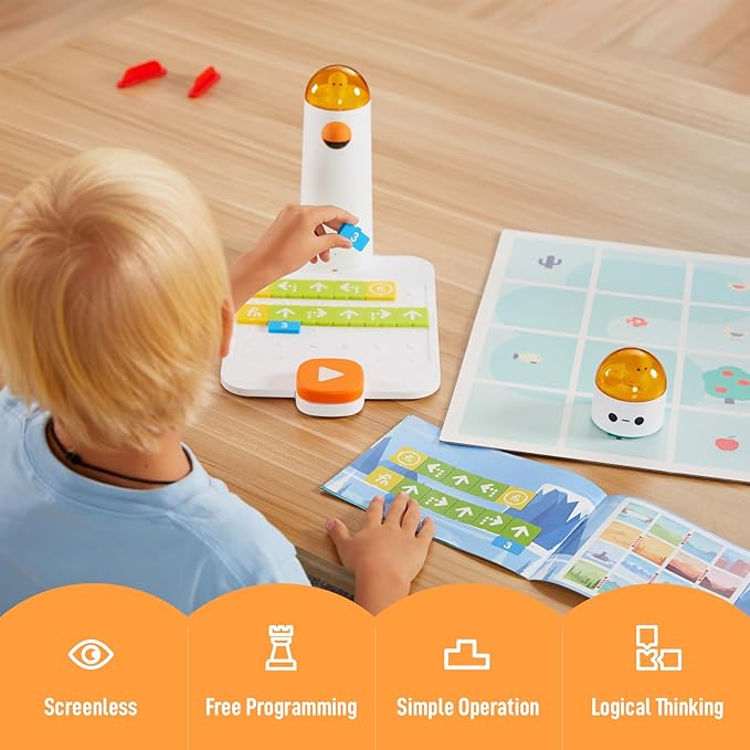 Coding Set Pro STEM Robot for Kids Ages 4+, Coding Robot for Kids to Learn Early Programming, Educational Toy for Homeschool & Classroom Ages 4-10