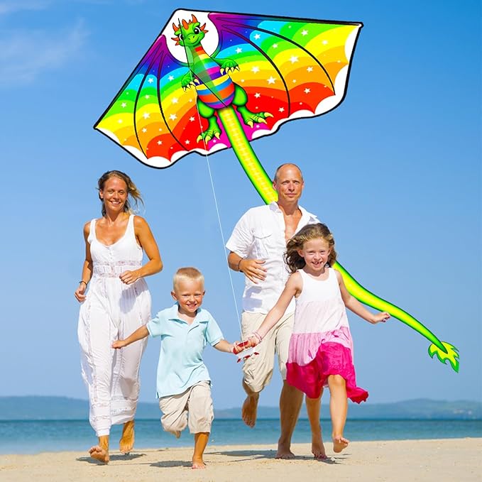 Kite for Kids Ages 4-8 8-12 & Adults, Shark & Dragon & Unicorn & Butterfly Kites Flying Toys, Easy to Fly Big Kite with 328FT String Easter Gift for Boys Girls Beach Park Outdoor Party Activities